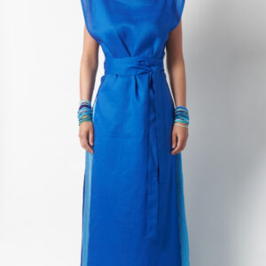 Kimono lungo con cintura - Blu