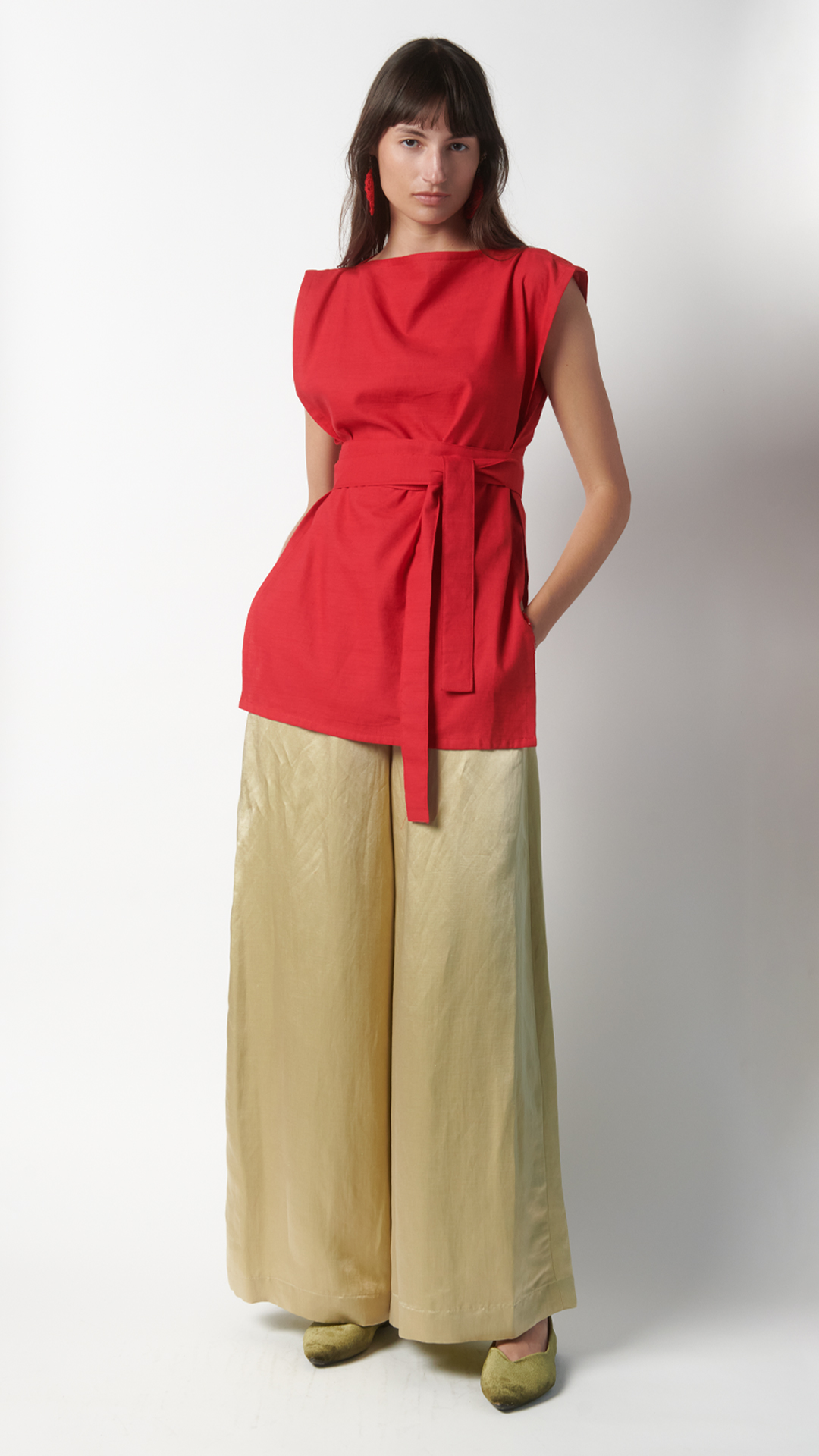 Kimono con cintura - Rosso