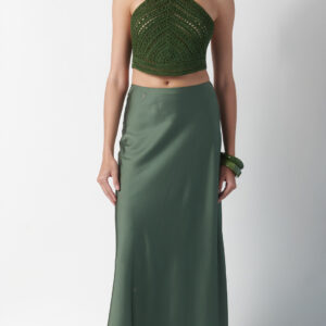 Gonna lunga in seta - Verde