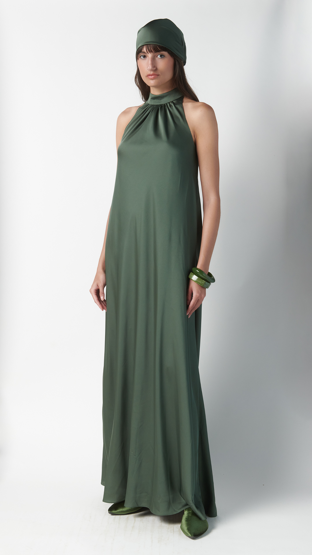 Abito in seta - Verde Oliva