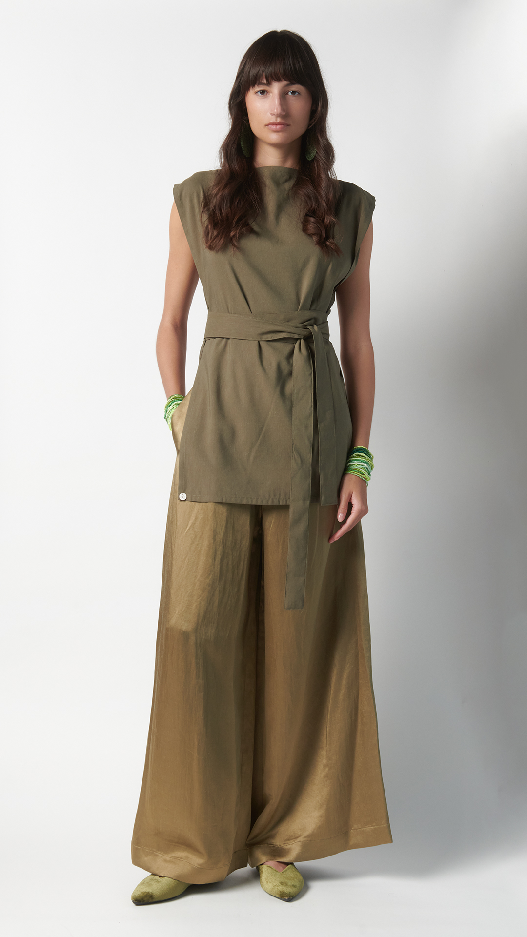 Kimono con cintura - Verde Oliva