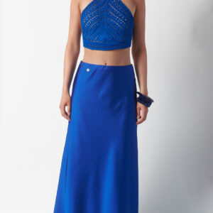 Gonna lunga in seta - Blu